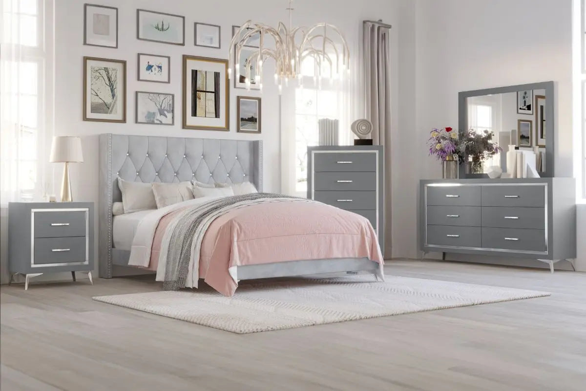 HUXLEY016:Huxley Panel Bed, Styled