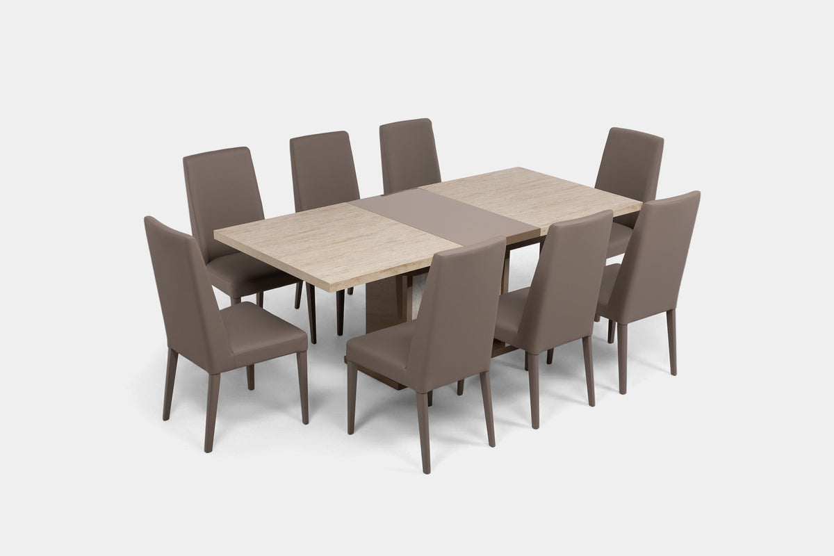 JOECOST04:Jo Dining Table & 8 Chairs, Angled
