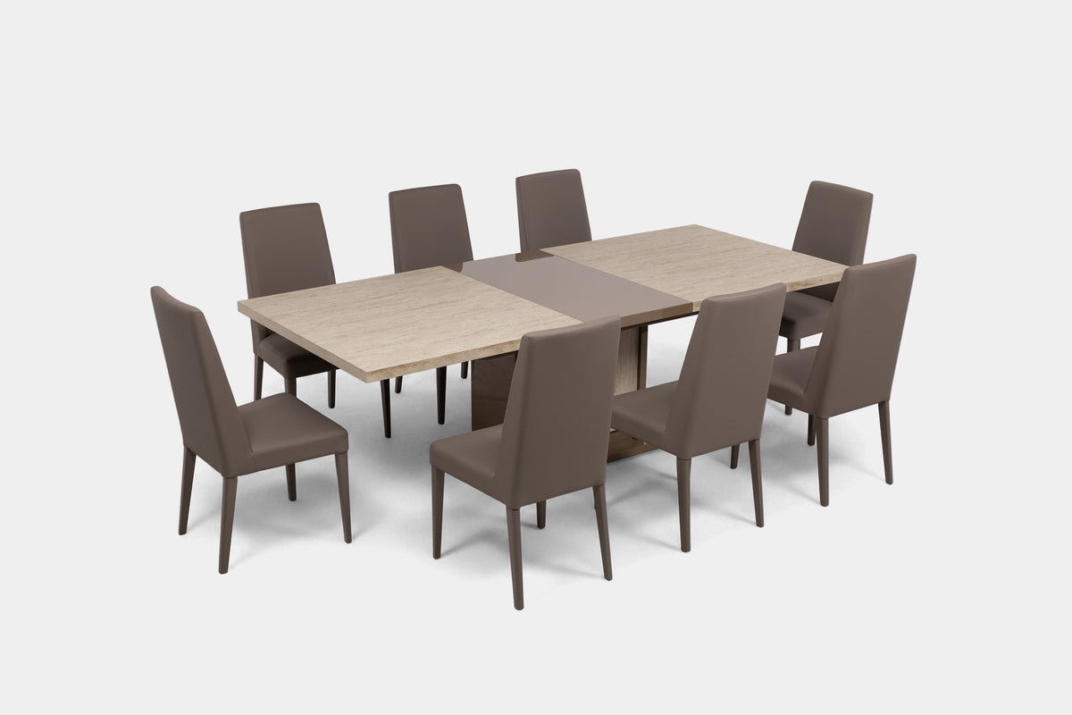 JOECOST07:Jo Dining Table & 8 Chairs, Angled