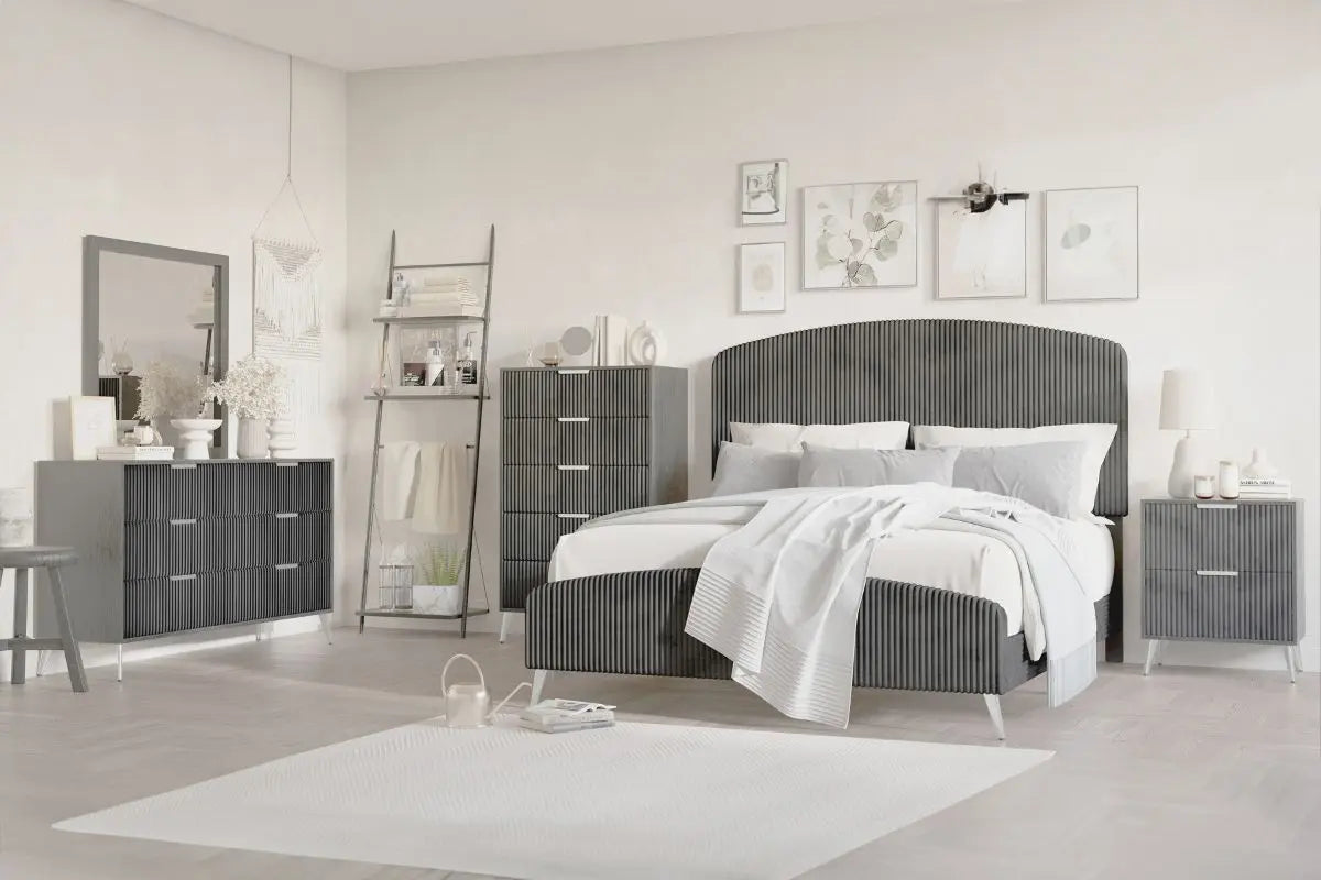 KAILANI14:Kailani Upholstered Panel Bed, Styled