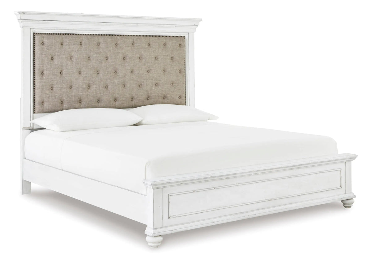 KANWYN039:Kanwyn Upholstered Panel Bed &, AngledAngle