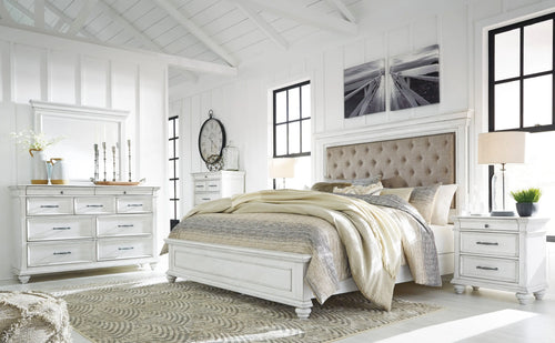 KANWYN033:Kanwyn Upholstered Panel Bed &, Styled