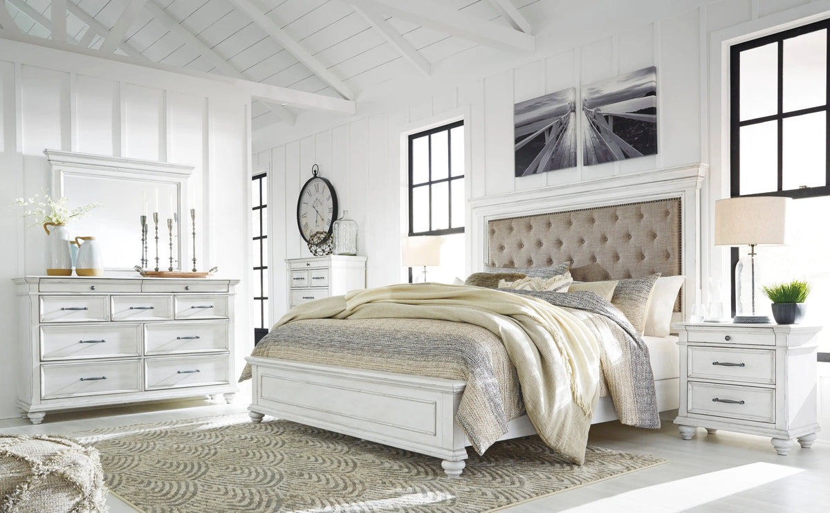 KANWYN037:Kanwyn Upholstered Panel Bed, Styled