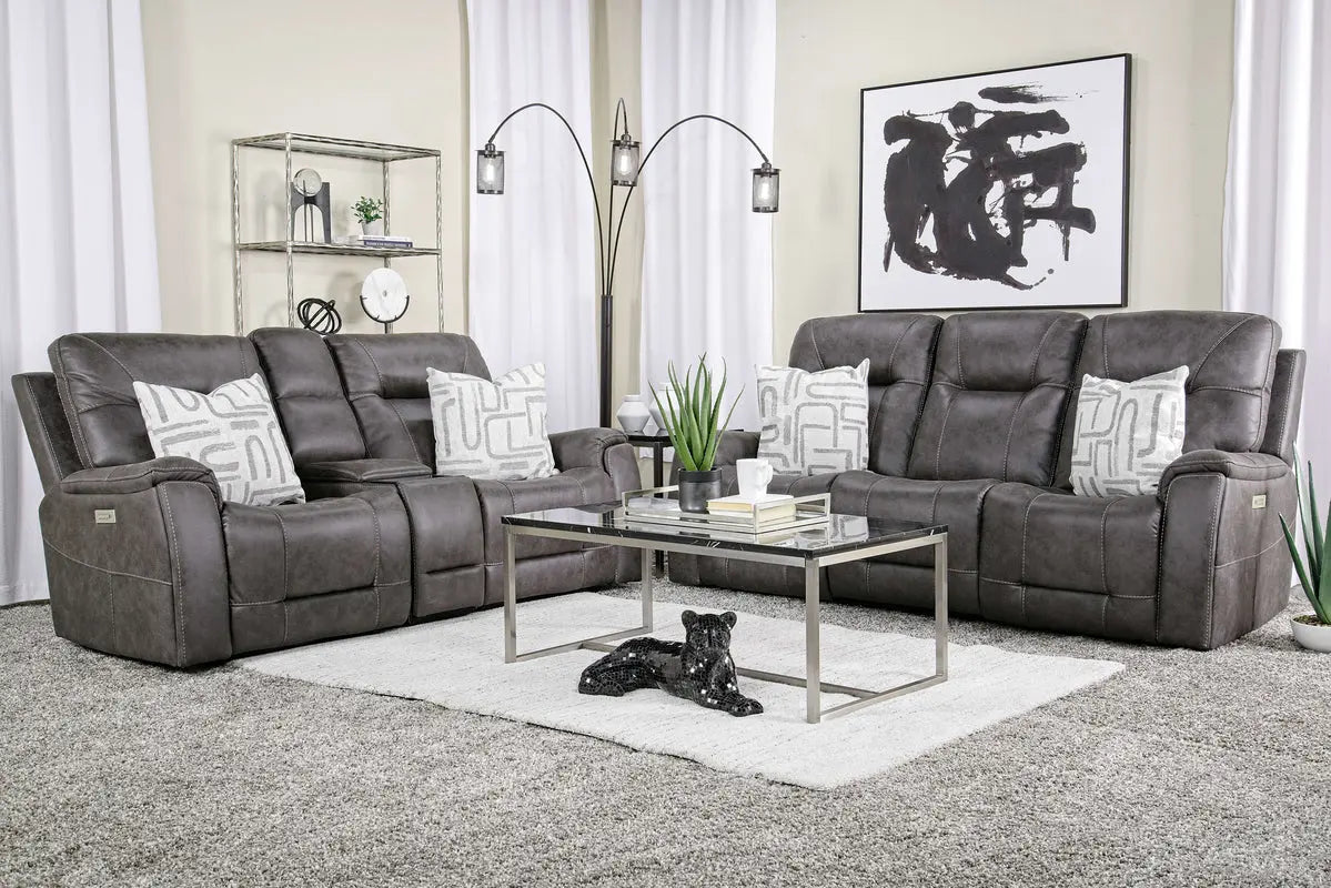 KINGSTONB:Kingston 3 Power Sofa & Consol, Styled