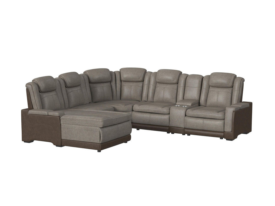 LANTAN016:Lantana 6 Piece 2 Power Chaise Sectional With 2 Power Armless Recliner, Angled