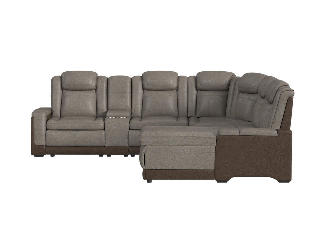LANTAN015:Lantana 6 Piece 2 Power Chaise Sectional, Front