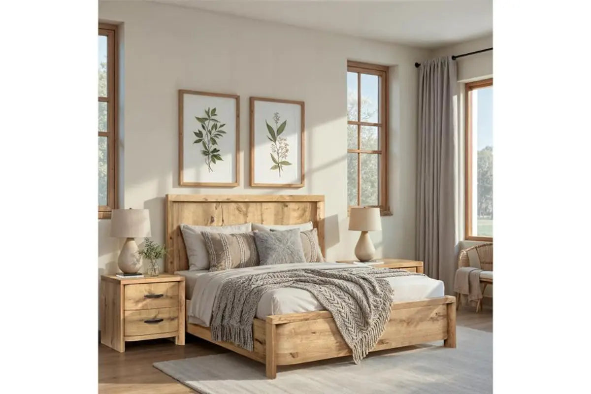 LARAMIE04:Laramie Panel Bed, Styled
