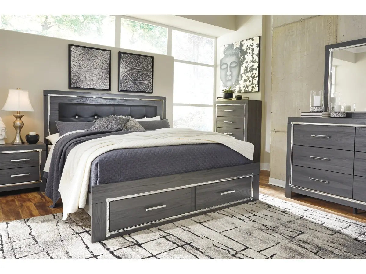 LODANNA16:Lodanna Panel Bed With Storage,