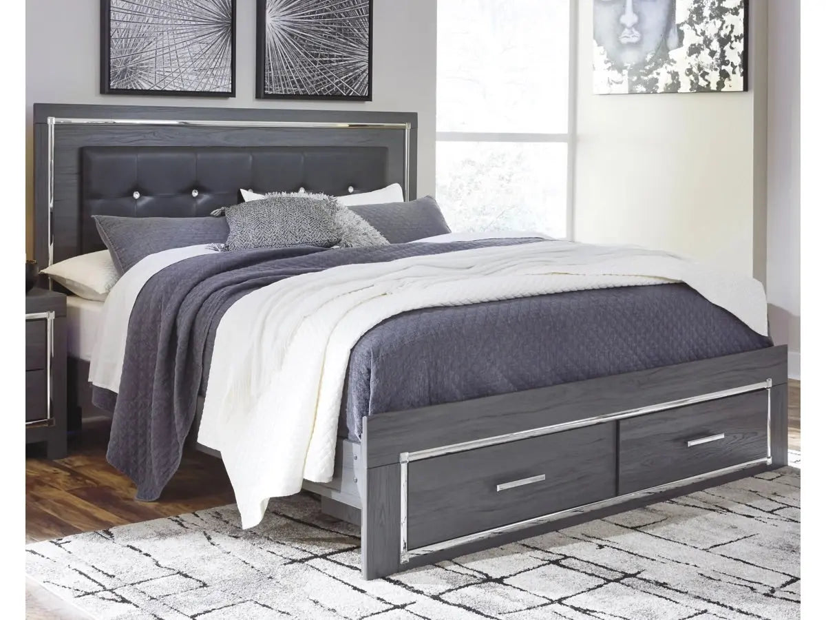 LODANNA18:Lodanna Panel Bed With Storage,