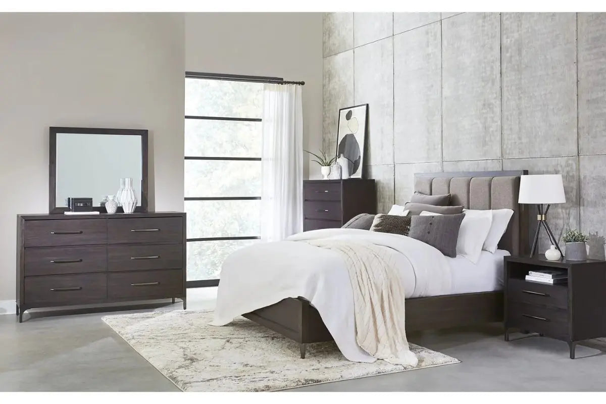 LUCERNE07:Lucerne Upholstered Panel Bed, Styled