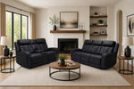 MAVERIC00: Maverick 2 Power Theather Sofa and Loveseat in Jet Black