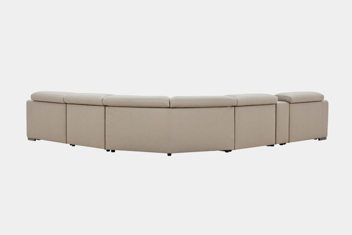 MAXWLL011:Maxwell 6 Piece 2 Power Sectional With 2 Power Armless Recliner, Back