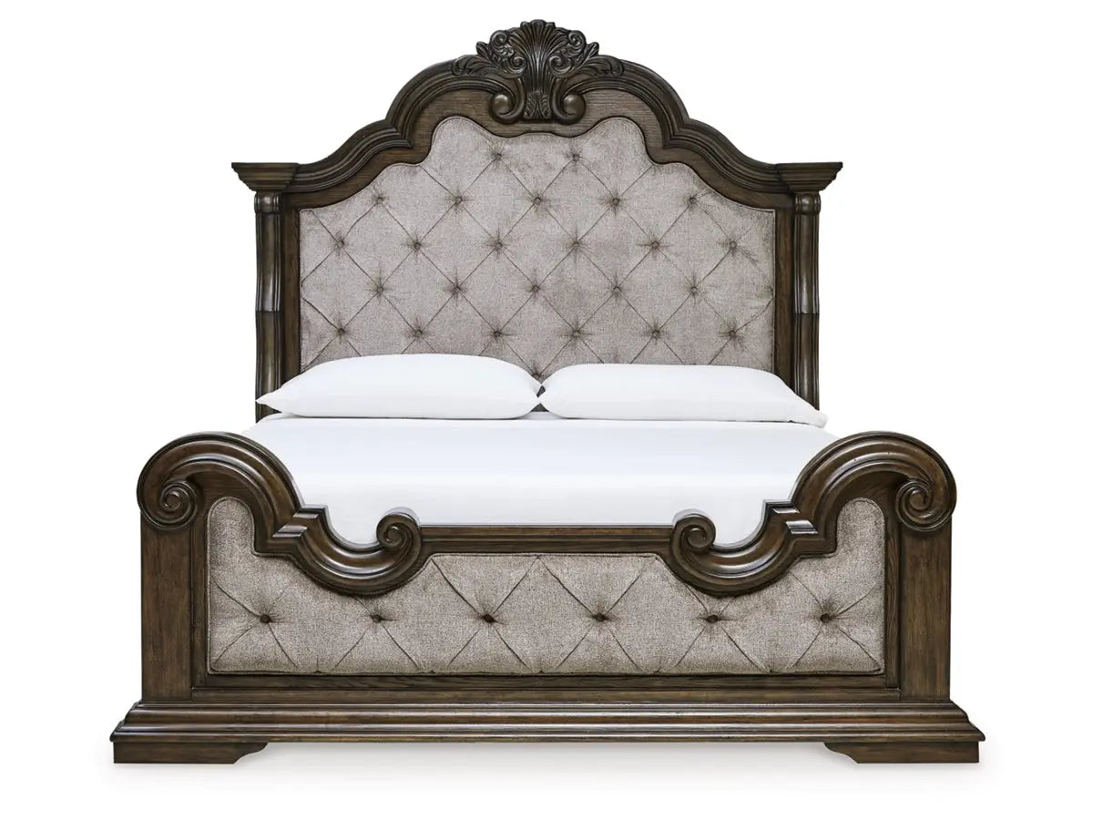 MAYLEE006:Maylee Upholstered Panel Bed &, Front