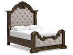 MAYLEE001:Maylee Upholstered Panel Bed, Angle