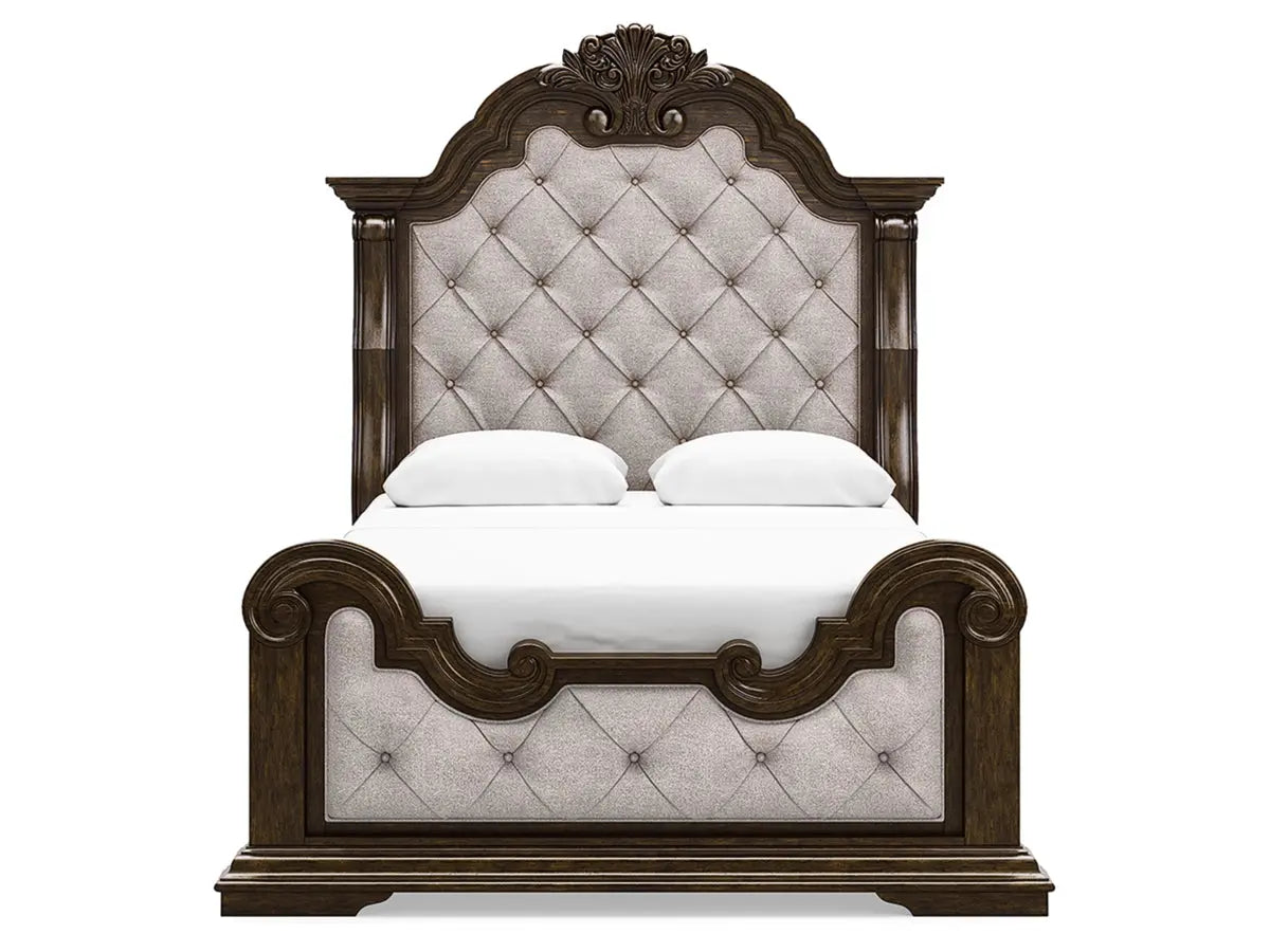 MAYLEE003:Maylee Upholstered Panel Bed &, Front