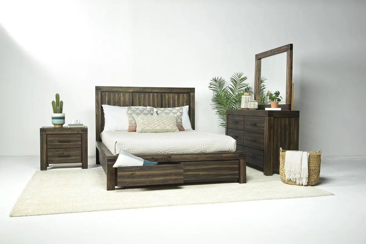 MEADOW001:Meadow Panel Bed w/ Storage in Brown, Queen, Image 5