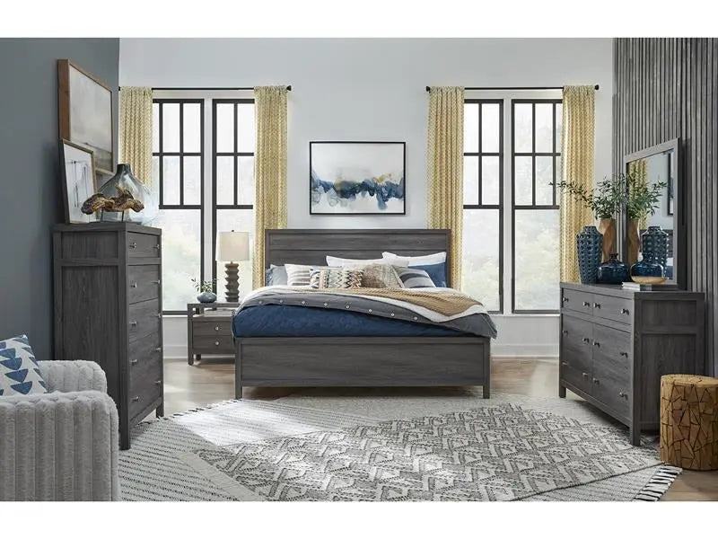 MERRIFI34:Merrifield Panel Bed & Dresser, Styled