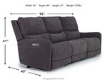 PALENCI50:Palencia 3 Power Sofa, Angle