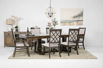 PHILLIPE3:Phillipe Dining Table & 4 Chai, StyledSide