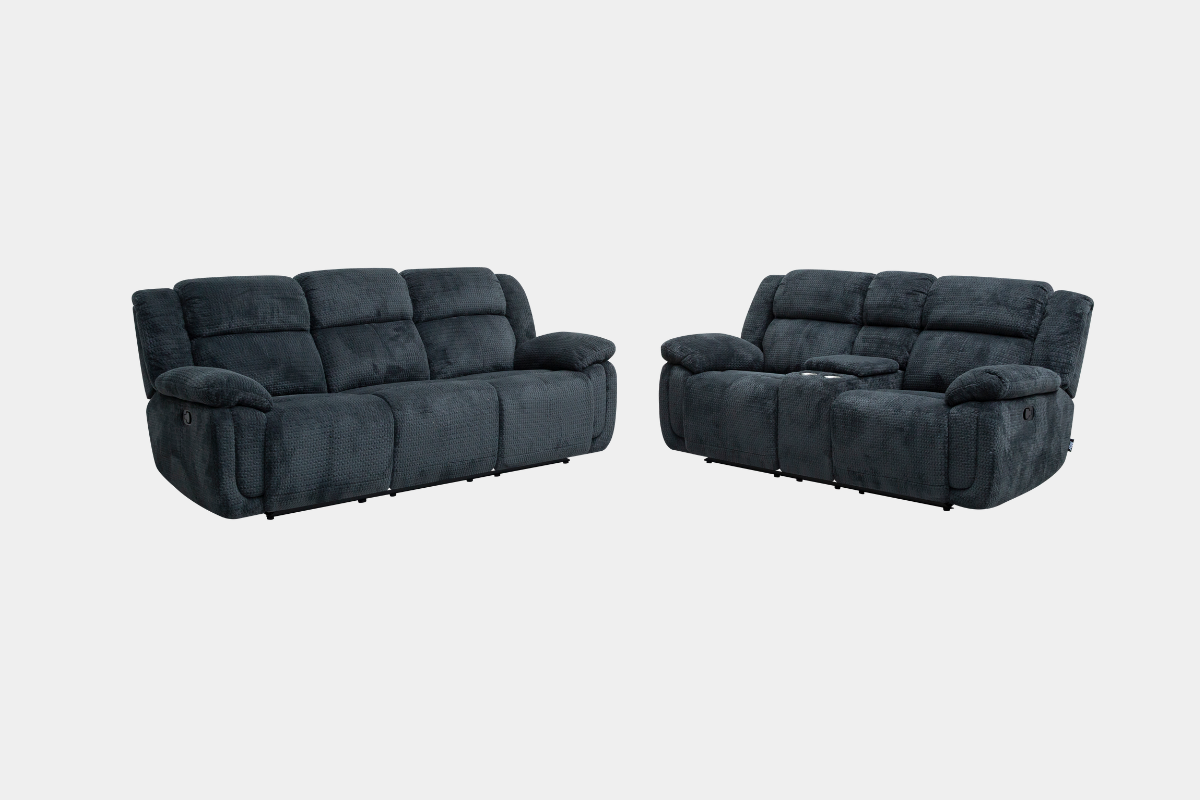 JAYNEII01:Raven Reclining Sofa & Console Loveseat, Angled