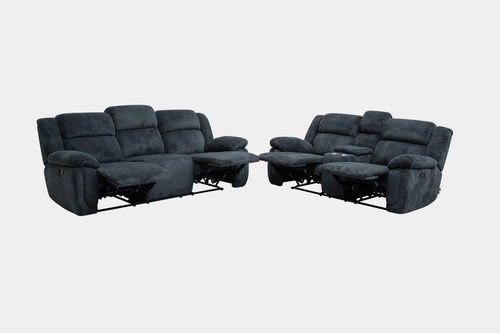 JAYNEII01:Raven Reclining Sofa & Console Loveseat, Angled