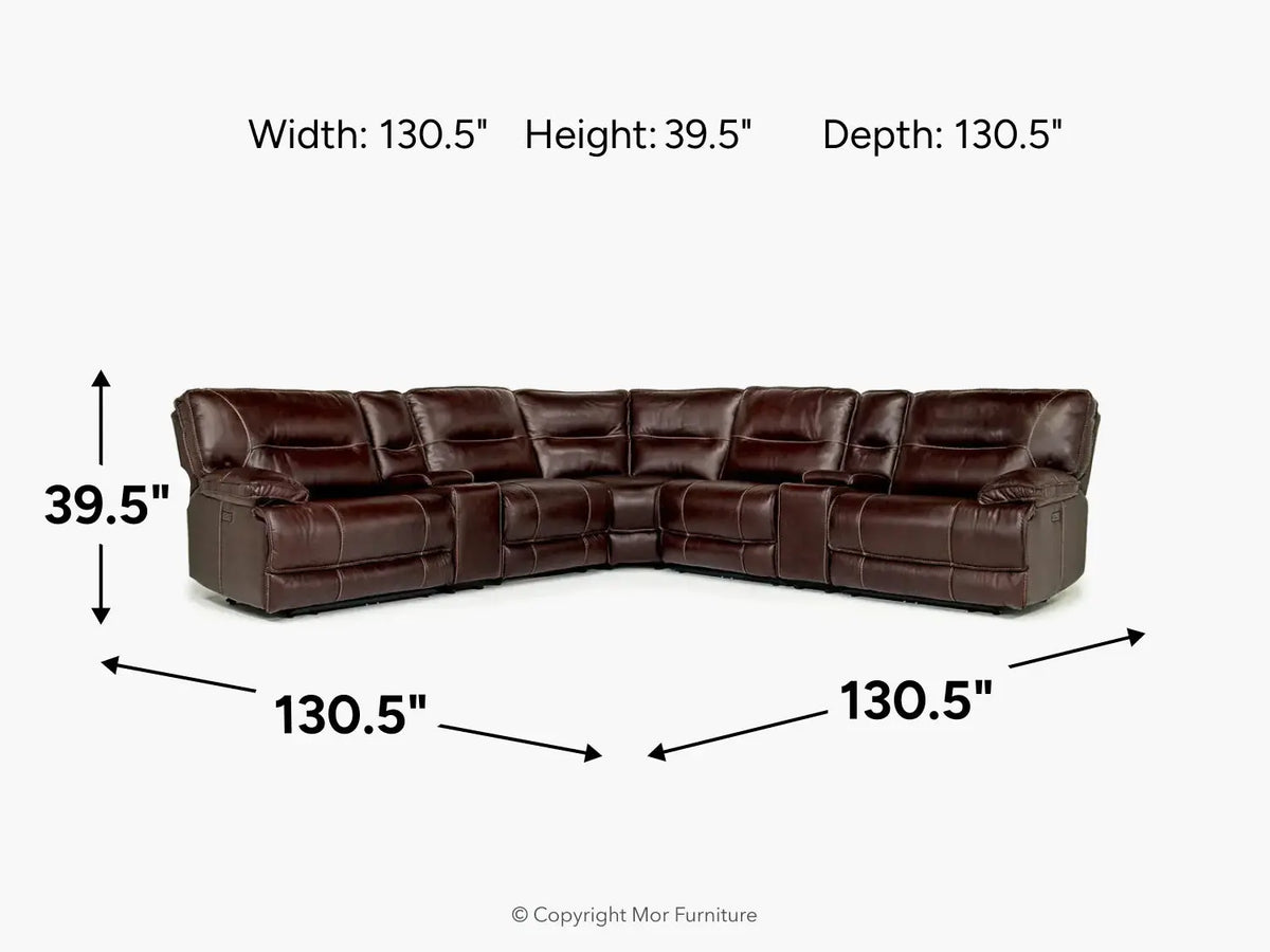 RETREAT7P:Retreat 7 Piece Reclining Sectional With Armless Recliner,