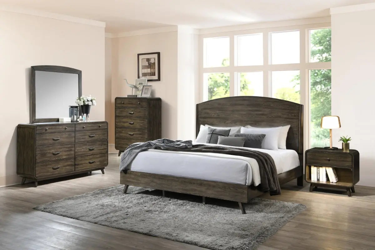 REXB00009:Rex Panel Bed & Dresser & Mirr, Styled