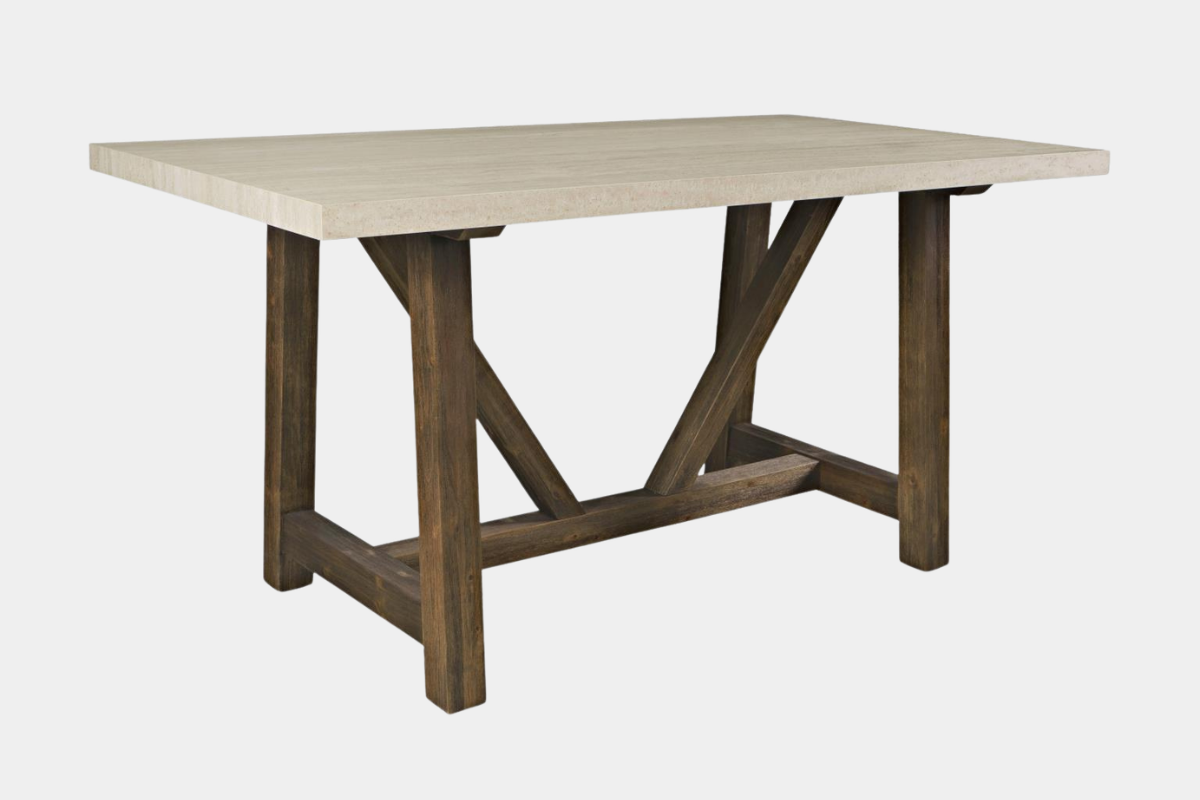 SIENNA030:Sienna Counter Height Dining Table & 6 Stools, Angled