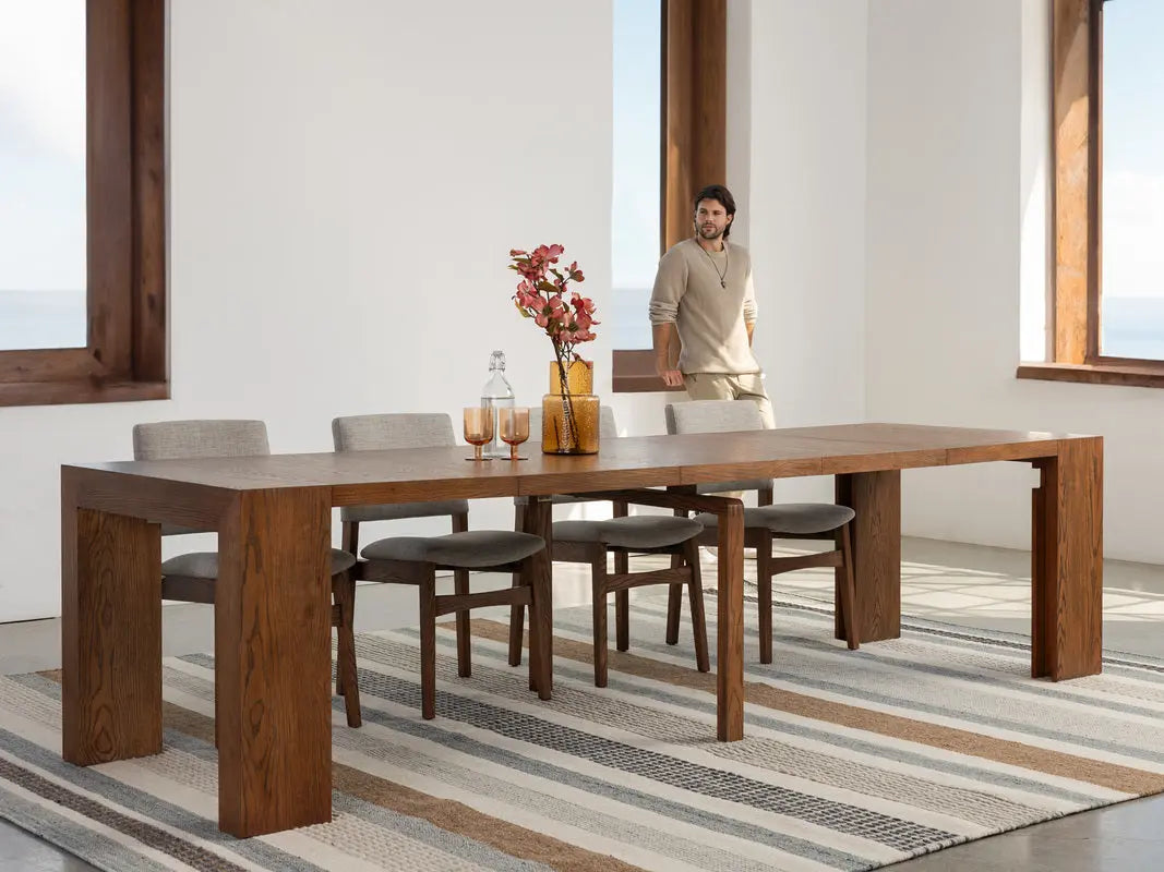 TRANSFM41:Transformer Dining Table & 4 Stackable Chairs,