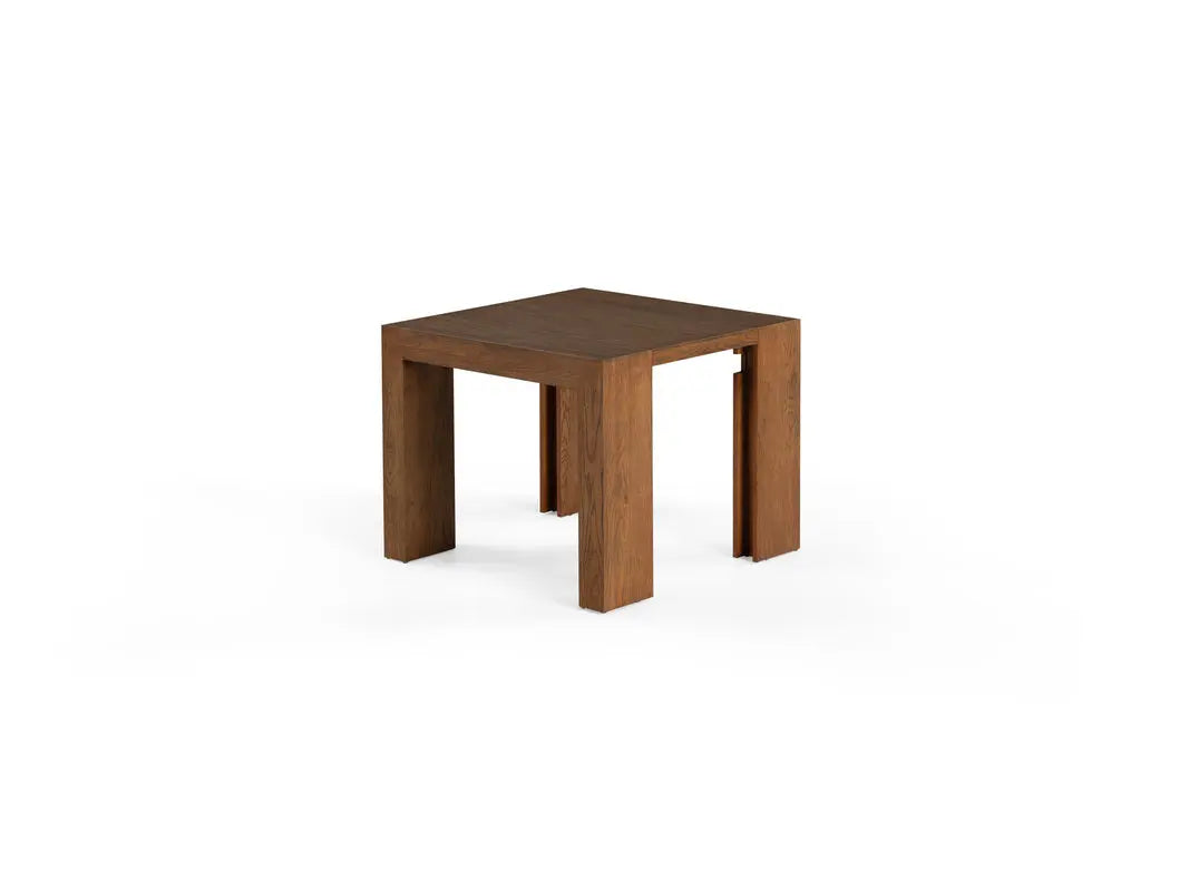 TRANSFM41:Transformer Dining Table & 4 Stackable Chairs, Angled