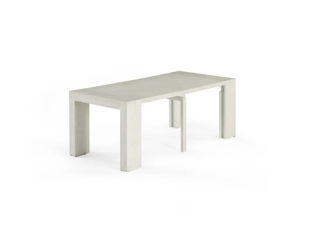 TRANSFM32:Transformer Dining Table & 4 Stackable Chairs & Bench, Angled