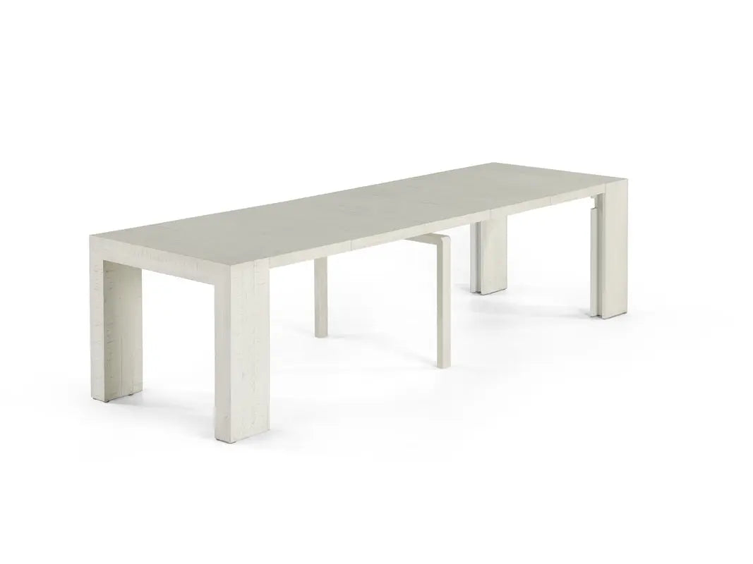 TRANSFM32:Transformer Dining Table & 4 Stackable Chairs & Bench, Angled