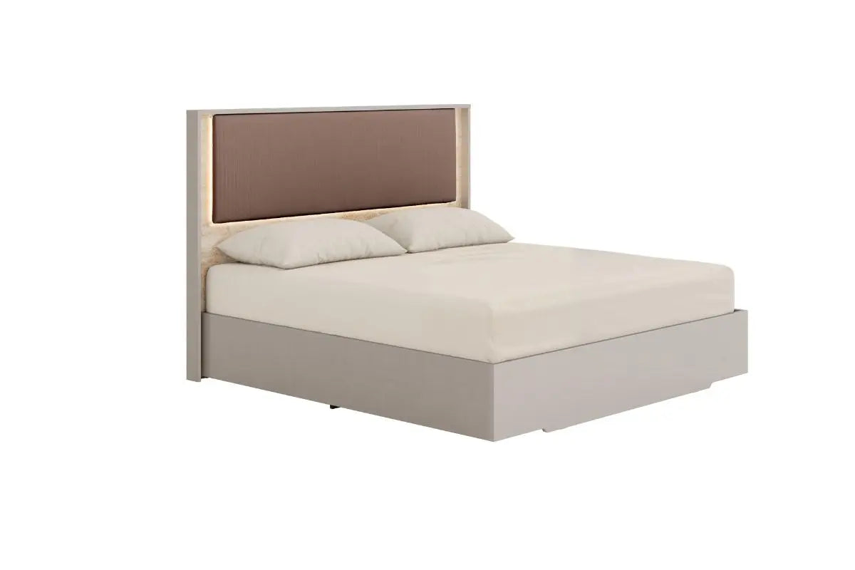 TULLIA009:Tullia Upholstered Panel Bed &, AngledAngle