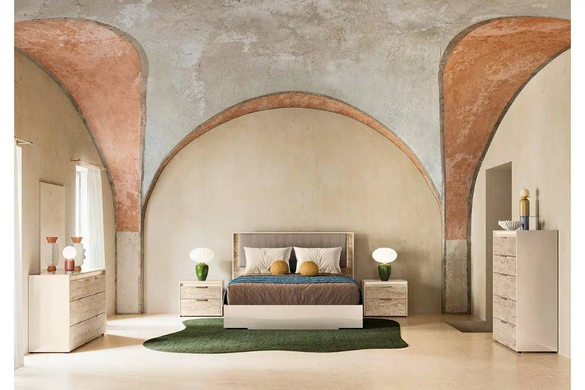 TULLIA016:Tullia Upholstered Panel Bed W, Styled