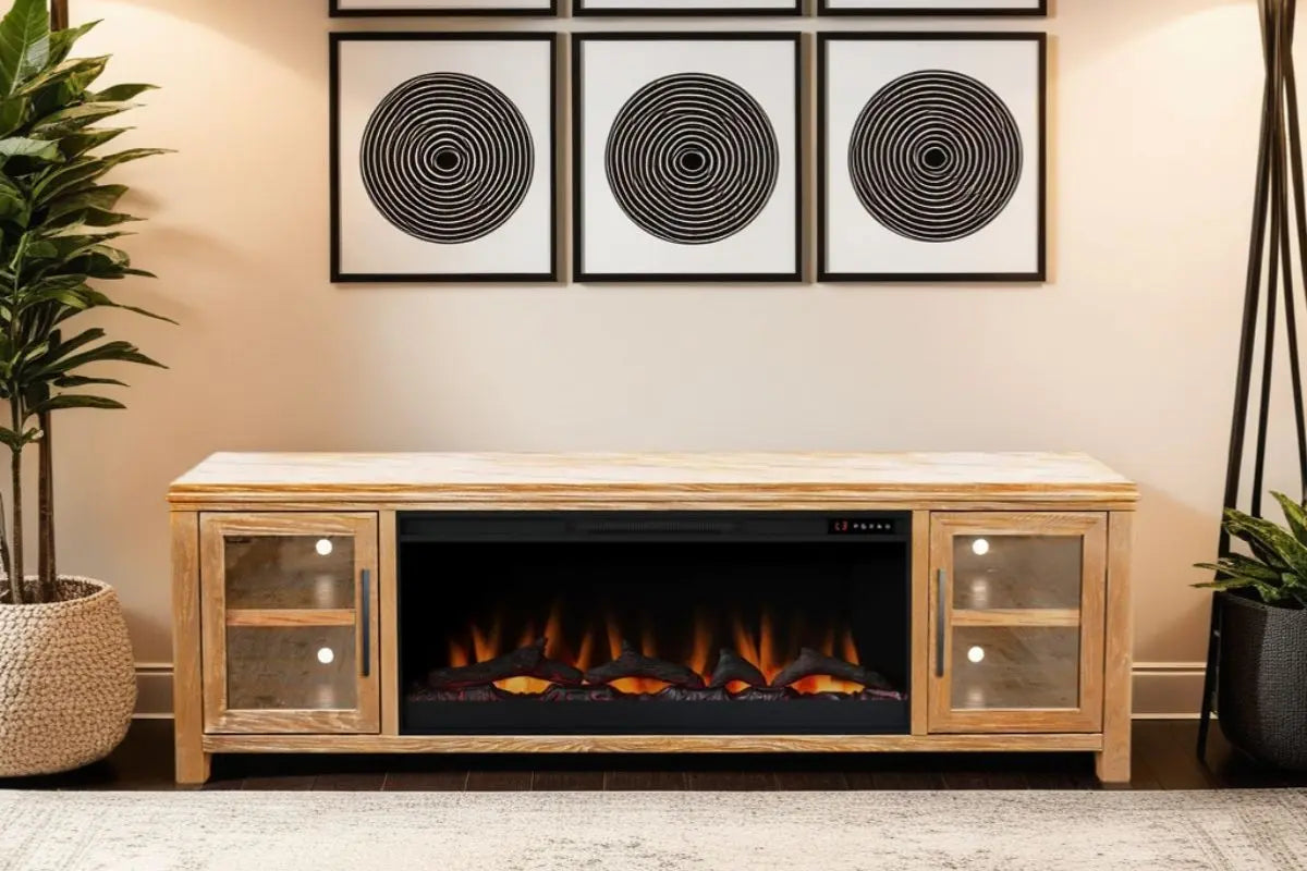014481948:Tybee Fireplace Console, Styled