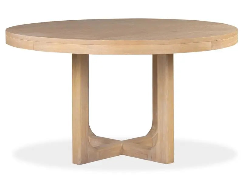 069417585:White Oak Round Dining Table, Front