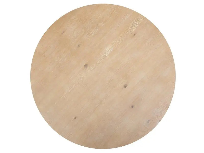 069417585:White Oak Round Dining Table,