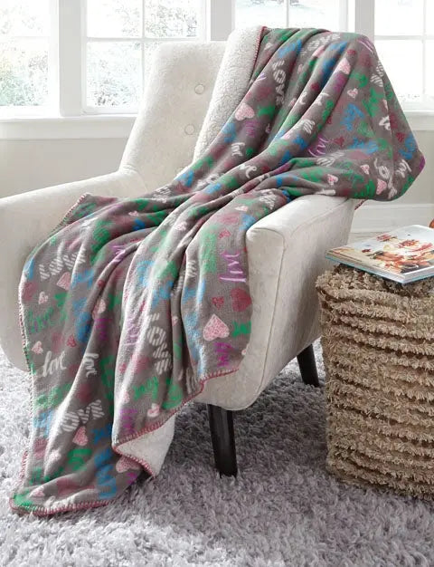 421271431:Clarisse Throw Blanket in Gray/Pink/Turquoise, Image 2