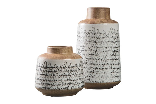 428176342:Meghan Ceramic Vases, Set of 2, Image 1