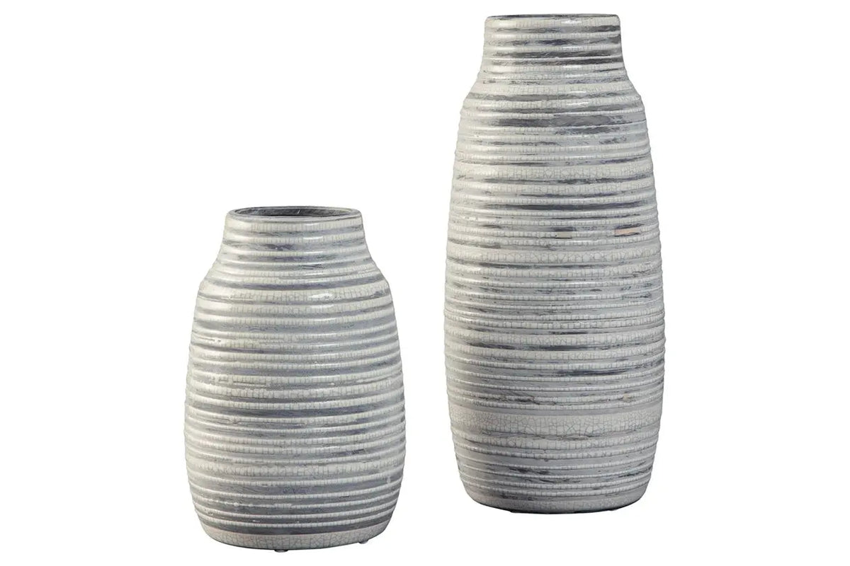 865177263:Donaver Vases in Gray & White, Set of 2, Image 1