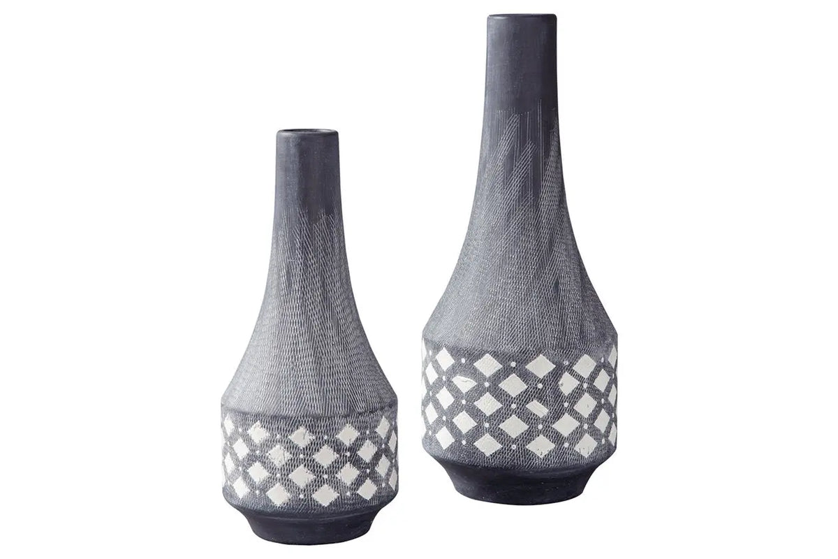 865177266:Dornitilla Vases in Black & White, Set of 2, Image 1