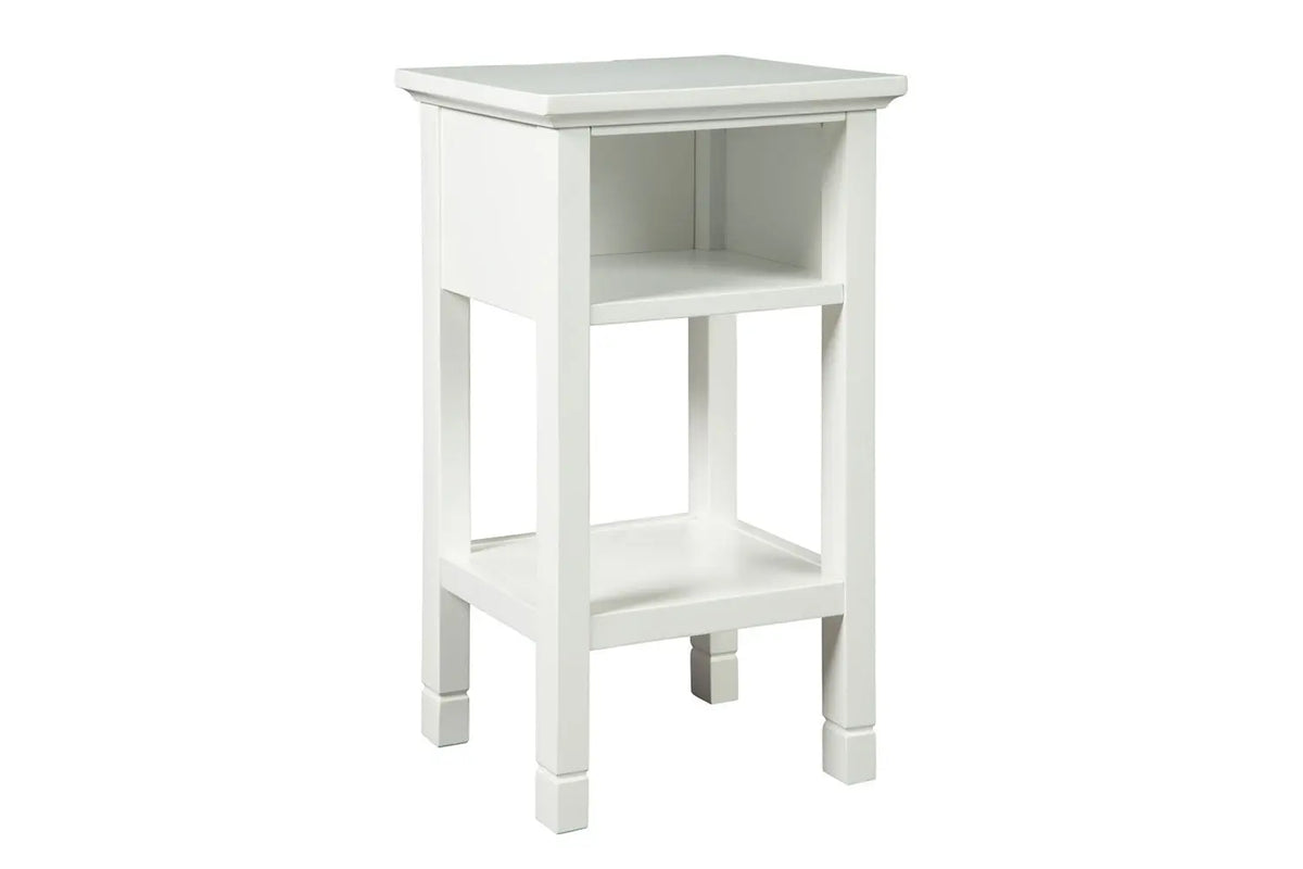 818290688:Marnville USB Accent Table in White, Image 1
