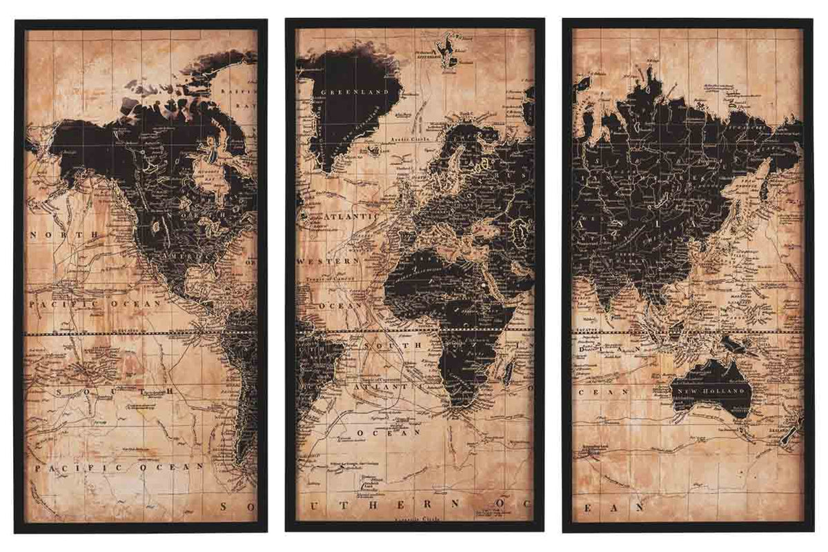 474270381:Pollyanna World Map, Set of 3, Image 1