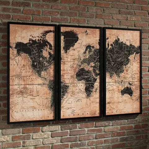 474270381:Pollyanna World Map, Set of 3, Image 2