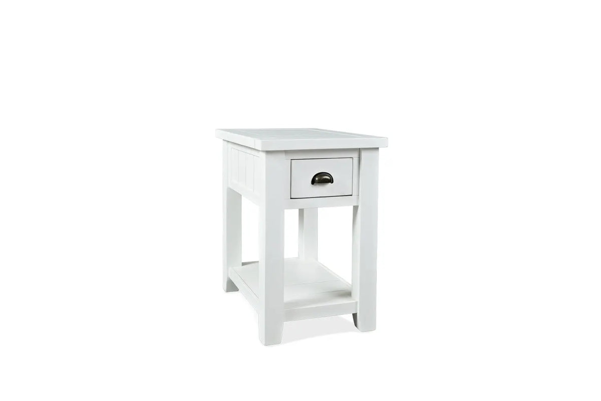 694410983:Artisans Chairside Table in White, Image 1