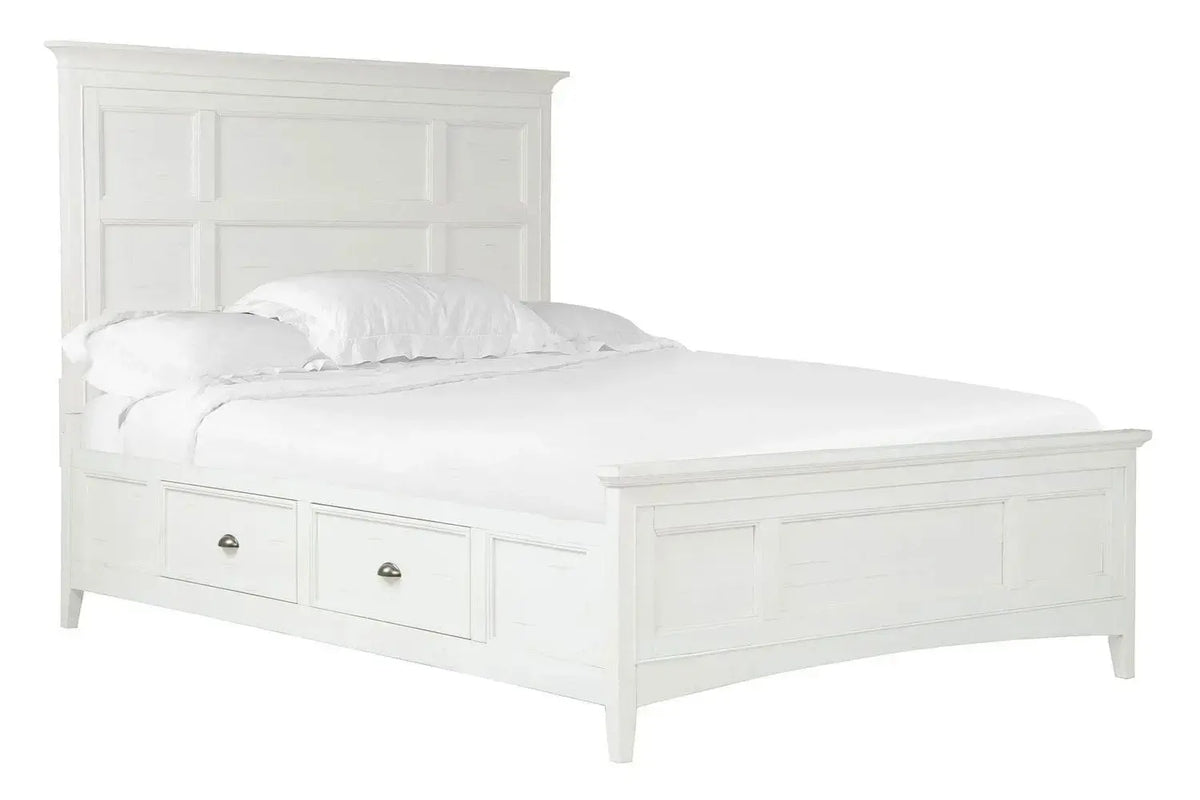484367056:Bay Creek Panel Bed w/ Storage in White, California King, Image 1