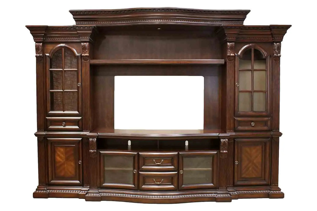 811315575:Bella 4 Piece Entertainment Center in Brown, Image 1