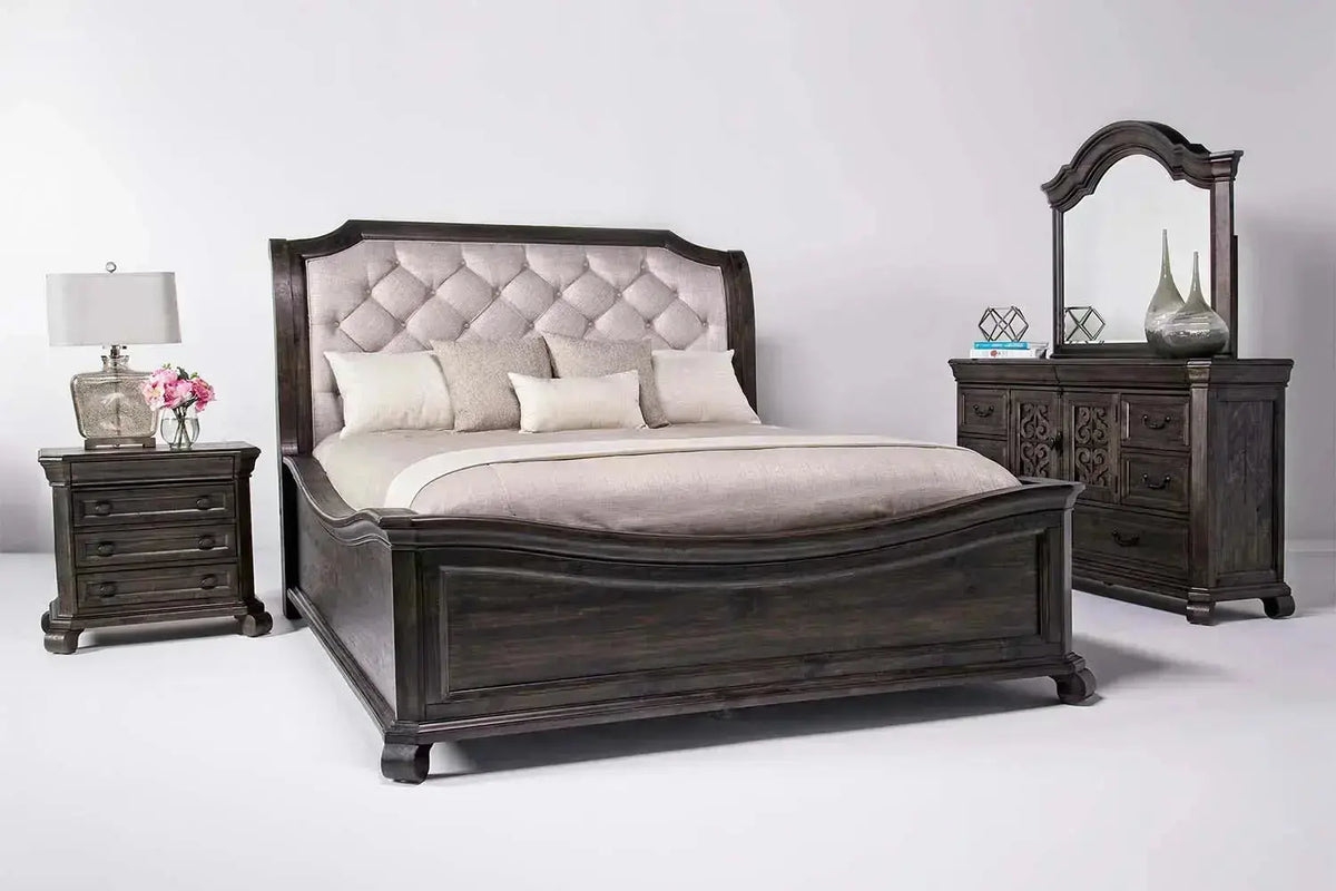 970527637:Bellamy Sleigh Bed in Charcoal, Eastern King, Image 3