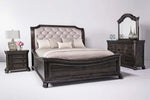 BELLSLHCK:Bellamy Sleigh Bed, Dresser & Mirror in Charcoal, California King, Image 1
