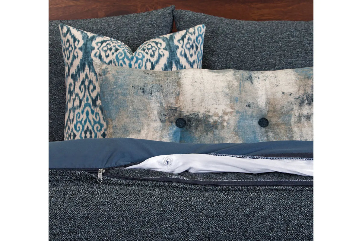076262944:Belmont Duvet Comforter Set in Blue, 6 Piece, Eastern King, Image 2